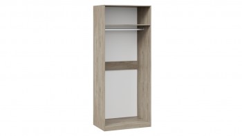 Шкаф для одежды с 1 глухой и 1 зеркальной дверями левый «Эмбер» Баттл Рок/Серый глянец в Камне-на-Оби - kamen-na-obi.mebel54.com | фото