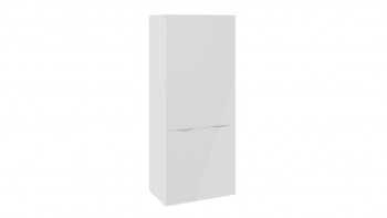 Шкаф для одежды с 2 дверями со стеклом «Глосс» (Белый глянец/Стекло ) в Камне-на-Оби - kamen-na-obi.mebel54.com | фото