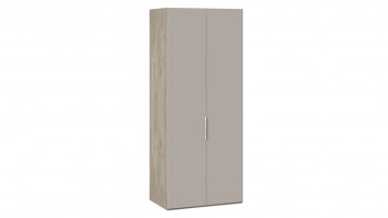 Шкаф для одежды с 2 глухими дверями «Эмбер» Баттл Рок/Серый глянец в Камне-на-Оби - kamen-na-obi.mebel54.com | фото