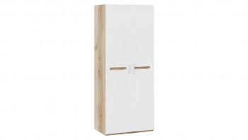 Шкаф для одежды с 2-мя дверями «Фьюжн» Дуб Делано/Белый глянец в Камне-на-Оби - kamen-na-obi.mebel54.com | фото