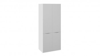 Шкаф для одежды с 2 зеркальными дверями «Глосс» (Белый глянец) в Камне-на-Оби - kamen-na-obi.mebel54.com | фото
