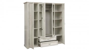 Шкаф для одежды "Сохо" (бетон пайн белый/2 ящика/зеркало) в Камне-на-Оби - kamen-na-obi.mebel54.com | фото