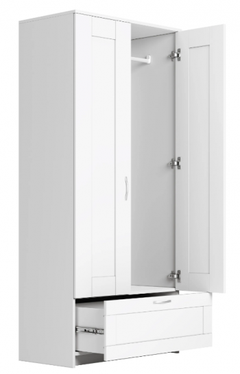 Шкаф двухдверный Сириус с 1 ящиком белый в Камне-на-Оби - kamen-na-obi.mebel54.com | фото