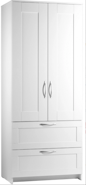 Шкаф двухдверный Сириус с 2 ящиками белый в Камне-на-Оби - kamen-na-obi.mebel54.com | фото