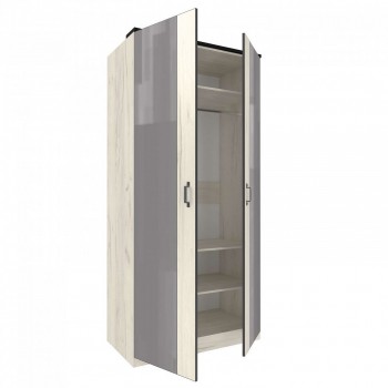 Техно ЛД 678.130.000.007 Шкаф 2-хстворчатый с комбинированными дверями (Дуб Крафт белый/Серый шифер) в Камне-на-Оби - kamen-na-obi.mebel54.com | фото