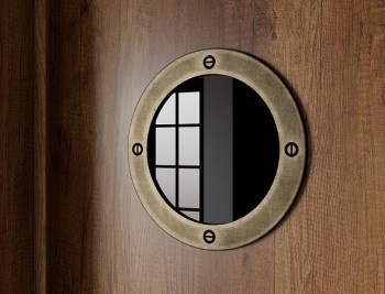 Шкаф комбинированный для белья с иллюминатором «Навигатор» (Дуб Каньон) в Камне-на-Оби - kamen-na-obi.mebel54.com | фото