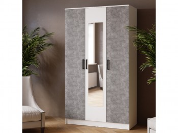Шкаф комбинированный Ларс (1,2) с зеркалом белый/ателье светлое в Камне-на-Оби - kamen-na-obi.mebel54.com | фото