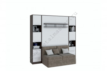Шкаф-кровать с диваном БЕЛА с полкой ножкой в Камне-на-Оби - kamen-na-obi.mebel54.com | фото