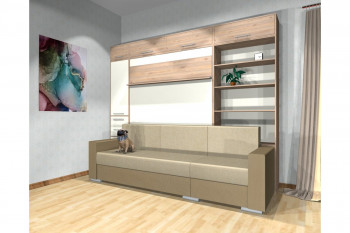 Шкаф-кровать с диваном Каролина в Камне-на-Оби - kamen-na-obi.mebel54.com | фото