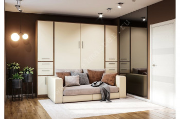 Шкаф-кровать с диваном Злата в Камне-на-Оби - kamen-na-obi.mebel54.com | фото