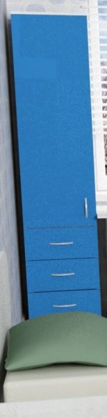 Шкаф-пенал №1 (полуоткрытый) Винтерберг/Голубой в Камне-на-Оби - kamen-na-obi.mebel54.com | фото