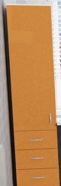 Шкаф-пенал №1 (полуоткрытый) Винтерберг/Оранжевый в Камне-на-Оби - kamen-na-obi.mebel54.com | фото