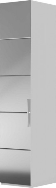 Шкаф ШР-1 зеркало, левый, Вива (Белый/Белый глянец/Платина) в Камне-на-Оби - kamen-na-obi.mebel54.com | фото