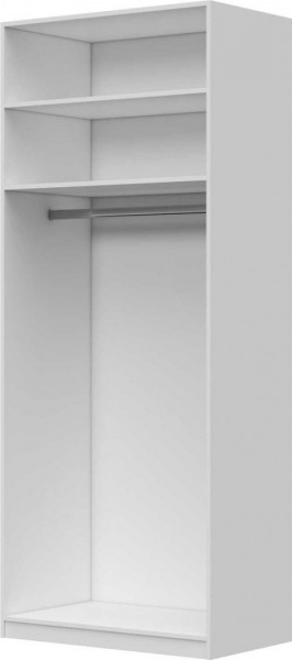 Шкаф ШР-2 без зеркал, Вива (Белый/Белый глянец/Платина) в Камне-на-Оби - kamen-na-obi.mebel54.com | фото