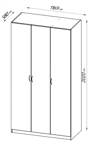 Шкаф трехдверный Пегас белый в Камне-на-Оби - kamen-na-obi.mebel54.com | фото