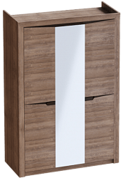 Шкаф трехдверный Соренто Дуб стирлинг/Кофе структурный матовый в Камне-на-Оби - kamen-na-obi.mebel54.com | фото