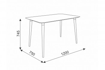 Стол обеденный Сканди 1 серый/венге в Камне-на-Оби - kamen-na-obi.mebel54.com | фото