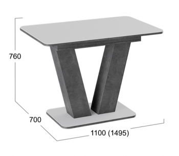 Стол раздвижной «Чинзано» Тип 1 (Моод темный/стекло белое матовое) в Камне-на-Оби - kamen-na-obi.mebel54.com | фото