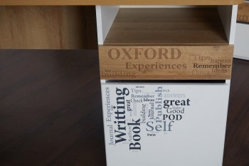 Стол с ящиками «Оксфорд» (Ривьера/Белый с рисунком) в Камне-на-Оби - kamen-na-obi.mebel54.com | фото