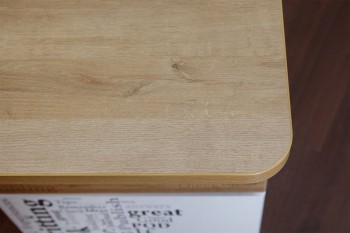 Стол угловой с ящиками «Оксфорд» (Ривьера/Белый с рисунком) в Камне-на-Оби - kamen-na-obi.mebel54.com | фото