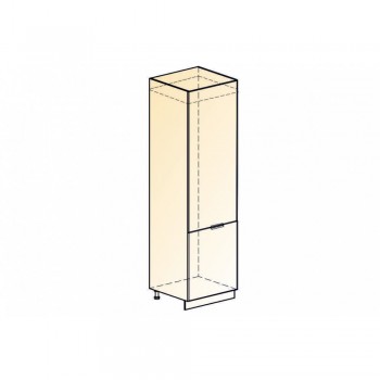 Стоун Шкаф-пенал L600 под холодильник (2 дв. гл.) (белый/грей софттач) в Камне-на-Оби - kamen-na-obi.mebel54.com | фото