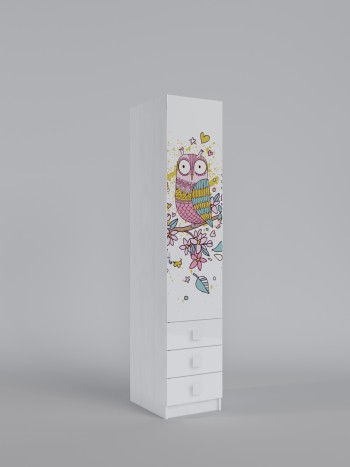Угловой шкаф с ящиками Совушки (Белый/Выбеленное дерево) в Камне-на-Оби - kamen-na-obi.mebel54.com | фото