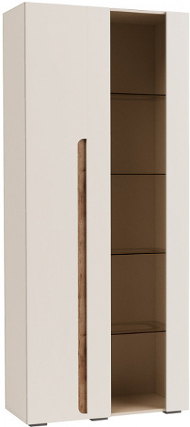 Валенсия (Шкаф витрина 2-х левая Кашемир/Софт сантьяго) в Камне-на-Оби - kamen-na-obi.mebel54.com | фото