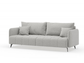Валериан диван трёхместный прямой Светло-серый, ткань RICO FLEX 108 в Камне-на-Оби - kamen-na-obi.mebel54.com | фото