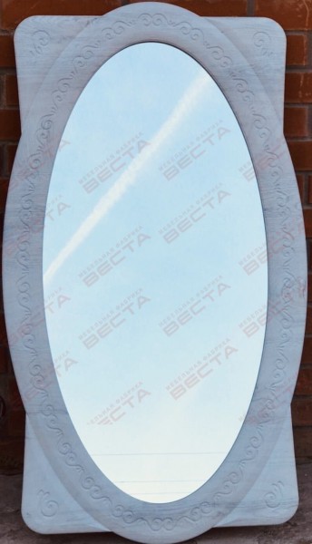 Зеркало Овальное МДФ Белый в Камне-на-Оби - kamen-na-obi.mebel54.com | фото